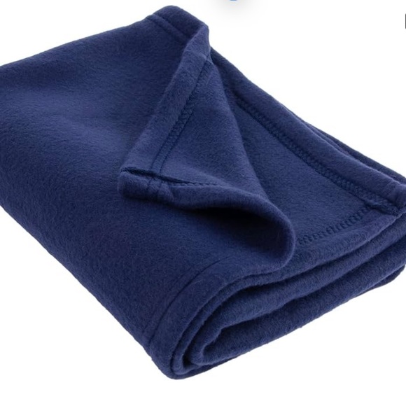 NWOT: Fleece Throw Blanket  (Navy Blue) - Picture 3 of 9